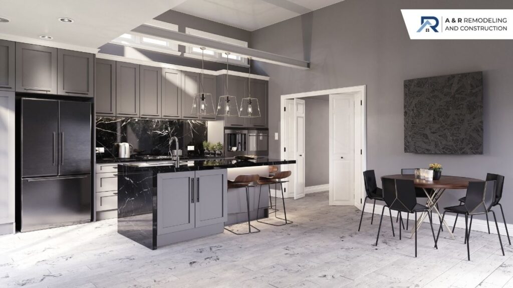 spacious kitchen layout