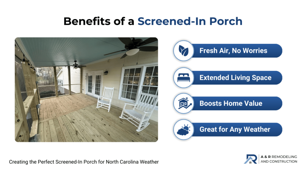 Creating the Perfect Screened-In Porch for North Carolina Weather 2 benefits of screened-in porch
