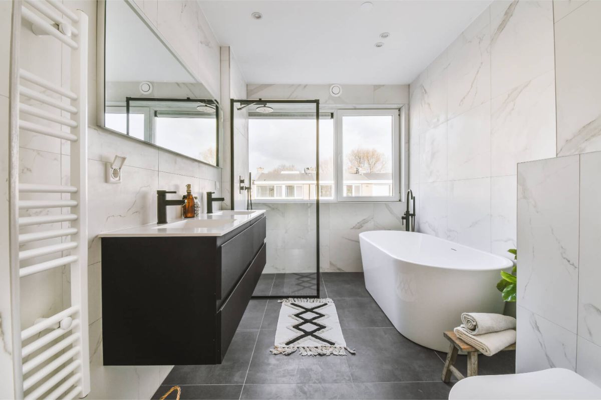 Bathroom construction project by A-R