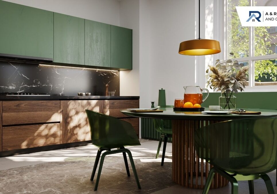 sleek kitchen design bold accent